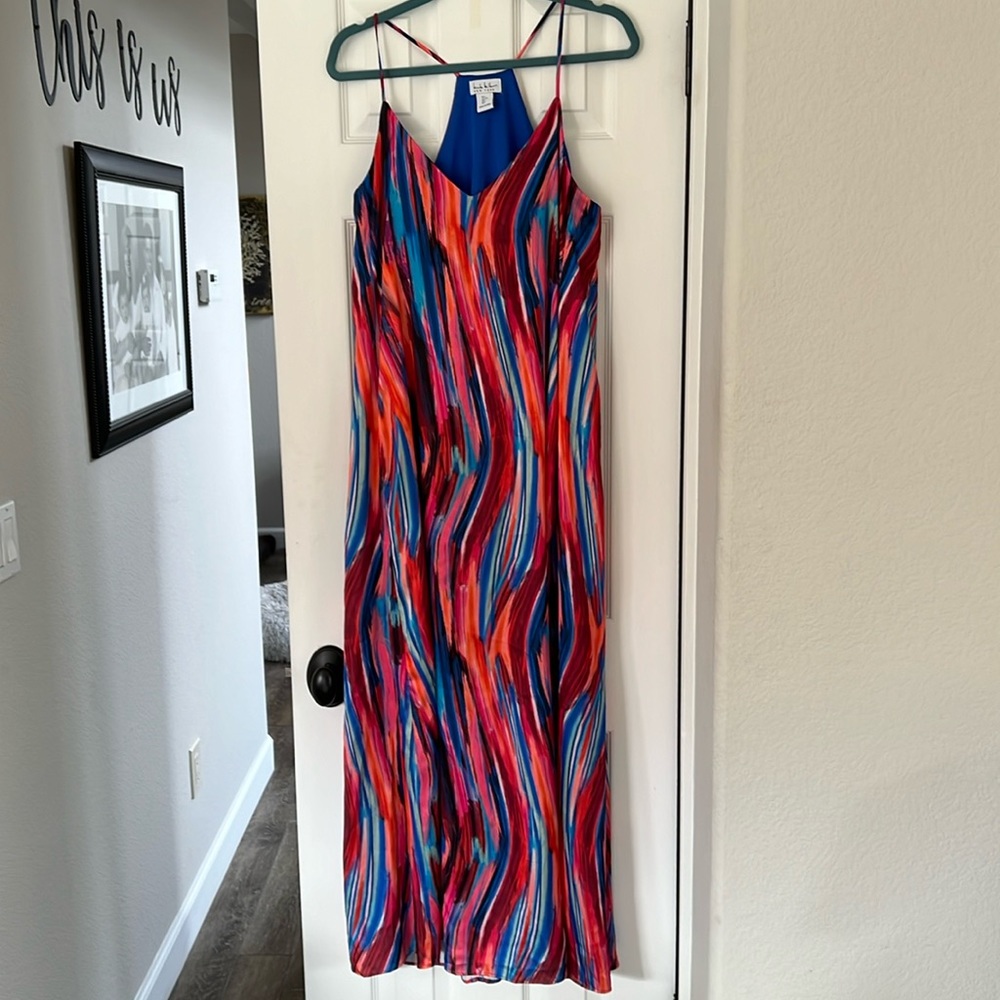 ❤️Nicole Miller Watercolor Maxi Dress - Size L